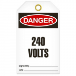 Tag "Danger - 240 Volts", 3.375" x 5.75"_noscript