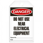 Tag "Danger - Do Not Use Near Electrical Equi..."_noscript