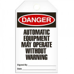 Tag "Danger - Automatic Equipment May Operate..."_noscript