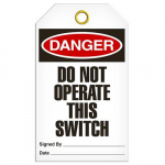 Tag "Danger - Do Not Operate this Switch"_noscript