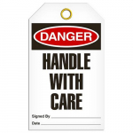 Tag "Danger - Handle with Care", 3.375" x 5.75"_noscript