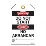Bilingual Danger Tags "Do Not Start"