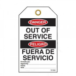 Bilingual Danger Tags "Out of Service"