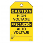 Bilingual Caution Tags "High Voltage"