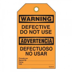Bilingual Warning Tags "Defective Do Not Use"_noscript