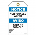 Bilingual Notice Tags "Non Potable Water"