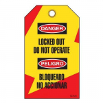 Bilingual Lockout Tags "Locked Out Do Not Oper.."_noscript