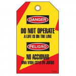 Bilingual Lockout Tags "Do Not Operate A Life.."