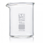 Beaker Globe Glass 10mL Low Form