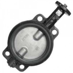 14" Butterfly Valve, Wafer Style, Epoxy-Coated Ductile Iron Body, Steel Disc PTFE