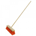 24" Orange Heavy-Duty Sweeping Broom with 54" Handle