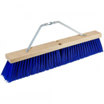 24" Blue Poly Floor Broom with Bracket