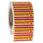 "RADIOACTIVE" Warning Label 2.72" x 1"