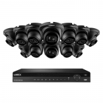 16-Channel NVR System, 12 Black IP Dome Cameras_noscript