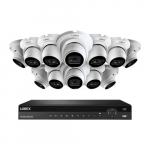 16-Channel NVR System, 12 White IP Dome Cameras