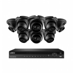 16-Channel NVR System, 8 Black IP Dome Cameras_noscript