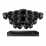 16-Channel NVR System, 16 Black Dome Cameras