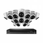 16-Channel NVR System, 16 White Dome Cameras_noscript