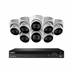 16-Channel NVR System, 8 White IP Dome Cameras_noscript