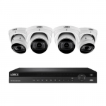 16-Channel NVR System, 4 Dome Camera, White_noscript