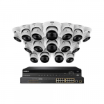 32-Channel NVR System, 16 Dome Camera, White_noscript