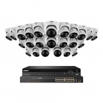 32-Channel NVR System, 24 Dome Camera, White_noscript