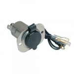 12 Volt Stainless Steel Receptacle with Protective Cap
