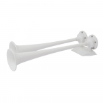 24V White Epoxy Coated Dual Trumpet Air Horn, OEM