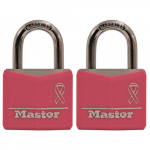1-3/16" Wide Covered Solid Body Padlock; Pink; 2 pcs