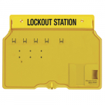 4-Lock Padlock Station, Unfilled, Yellow_noscript