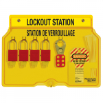 4-Lock Padlock Station, English/French, Anodized Aluminum Padlocks_noscript
