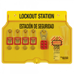 4-Lock Padlock Station, English/Spanish_noscript
