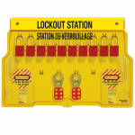 10-Lock Padlock Station, English/French, Anodized Aluminum Padlocks1483BP1106FRC