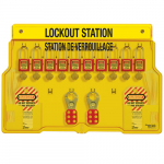 10-Lock Padlock Station, English/French, Zenex Thermoplastic Padlocks1483BP410FRC