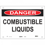 10 x 14" "Danger Combustible Liquids" Sign