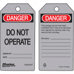"Danger Do Not Operate" Safety Tag