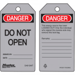 "Danger Do Not Open" Safety Tag