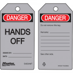 "Danger Hands Off" - Metal Detectable Safety Tag_noscript