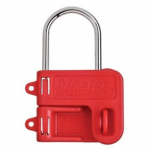 Steel Hasp with Red Plastic Handle, 1" Jaw Clearance_noscript