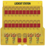 20-Lock Padlock Station, Polycarbonate, Yellow_noscript