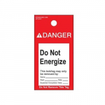 "Do Not Energize" Lockout Tag, Pack of 5 Tag