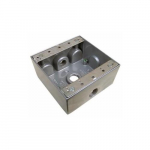 1/2" Gray 3 Outlet Hole Weatherproof Box