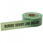 Barricade Tape, "Buried Sewer Line", Green, 3"x1000'_noscript