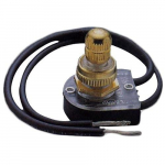SPST Brass Button On-Off Rotary Switch, 6" Leads_noscript