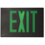 Green Letter, Black Cast Aluminum LED Exit Sign_noscript