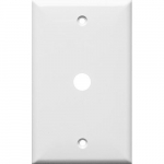 0.406" Hole Dia. White Lexan Wallplate with 1 Gang Cable_noscript