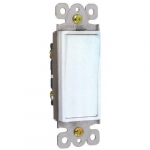 15Amp 120V White Single Pole Decorative Switch