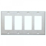430 S.S. Wallplate with 4 Gang Decorative/GFCI_noscript