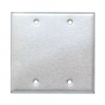 430 Stainless Steel Wallplate with 2 Gang Blank_noscript