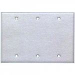 430 Stainless Steel Wallplate with 3 Gang Blank_noscript